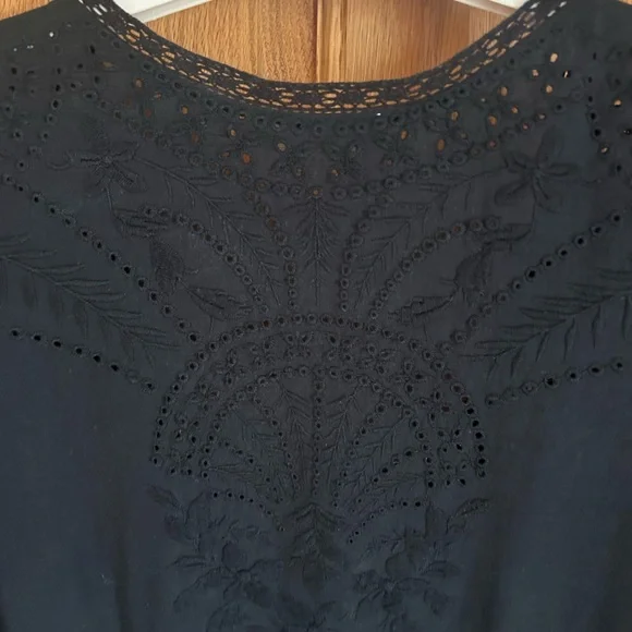 LoveShackFancy Black Tiered Midi Dress - Picture 6 of 7